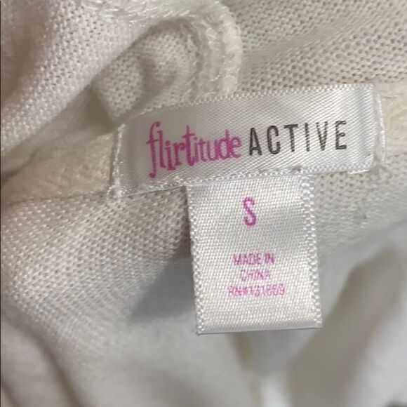 Flirtitude Active Long Open Sweatshirt White - Picture 8 of 8